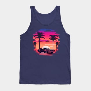 Retro Car in Synthwave Style Tank Top